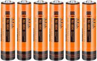 6-pack imah aaa rechargeable batteries 1.2v 750mah ni-mh - compatible with panasonic cordless phone batteries hhr-55aaabu (1.2v 550mah) and hhr-75aaa/b (1.2v 750mah) - ideal for toys, outdoor solar lights, and more logo