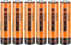 img 4 attached to 6-Pack iMah AAA Rechargeable Batteries 1.2V 750mAh Ni-MH - Compatible with Panasonic Cordless Phone Batteries HHR-55AAABU (1.2V 550mAh) and HHR-75AAA/B (1.2V 750mAh) - Ideal for Toys, Outdoor Solar Lights, and More