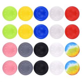 img 4 attached to 🎮 20 Pcs Multi-color Silicone Thumb Grips Caps - Protection and Compatibility for Xbox & PlayStation Controllers