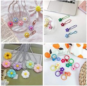 img 1 attached to 🌸 Set of 70 Colorful Flower Pendant Charms - Resin Daisy Flower Gummy Charms Beads with Floral Dangle Design for DIY Jewelry Making - Ideal for Earrings, Bracelets, and Pendants - Includes 3 Styles