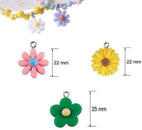 img 3 attached to 🌸 Set of 70 Colorful Flower Pendant Charms - Resin Daisy Flower Gummy Charms Beads with Floral Dangle Design for DIY Jewelry Making - Ideal for Earrings, Bracelets, and Pendants - Includes 3 Styles