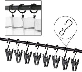 img 1 attached to 30-Pack Small Heavy-Duty Clip Hooks for Metal Curtain Hangers, Art Display, Photo & Home Decoration - Black