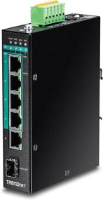 img 2 attached to 🔌 TRENDnet Industrial Gigabit PoE+ DIN-Rail Switch, 5-Port Hardened, 120W Power Budget, SFP Slot, IP30 Rated, Unmanaged Switch, Gigabit PoE+ Network Switch with Lifetime Protection - Black, TI-PG541
