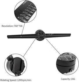 img 3 attached to 🔥 2021 Обновление GIWOX 3D Голографический рекламный вентилятор с библиотекой видео из 600 роликов, Hi-Resolution 640P, добавлением Wi-Fi - Лучший голографический проекторный вентилятор для бизнеса, магазина, магазина, бара (16,5 дюйма)