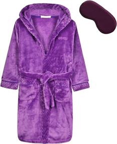 img 4 attached to Hooded Flannel Bathrobes for 👘 Girls and Boys: Comfy Sleepwear & Robes