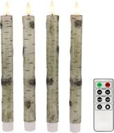 birch flameless taper candles: real wax finish, 🕯️ flickering battery operated - remote controlled & batteries included! logo
