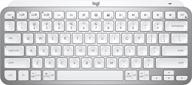 logitech mx keys mini - compact bluetooth keyboard, backlit, usb-c, pale gray, suitable for apple macos, ios, windows, linux, android - metal build logo