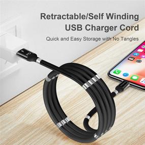 img 3 attached to 🔌 Retractable Magnetic USB C to L PD Fast Charging Cord- Super Organized Storage- Nano Cable with 360 Degree Coiling Magnets- Portable Charging Wire for 1-Devices(1.8M/6FT)