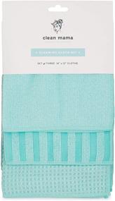 img 2 attached to 🧼 CLEAN MAMA Aqua Microfiber Kitchen Cleaning Towels Set of 6, Multi-purpose Textured Towels for Cleaning, Polishing, Scrubbing, and More