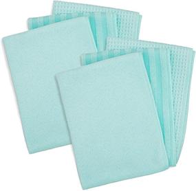 img 4 attached to 🧼 CLEAN MAMA Aqua Microfiber Kitchen Cleaning Towels Set of 6, Multi-purpose Textured Towels for Cleaning, Polishing, Scrubbing, and More