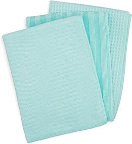 img 3 attached to 🧼 CLEAN MAMA Aqua Microfiber Kitchen Cleaning Towels Set of 6, Multi-purpose Textured Towels for Cleaning, Polishing, Scrubbing, and More