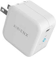 🔌 airienx usb c 61w wall charger for iphone 12 pd 3.0 gan type c fast charging (foldable plug) - compact & travel-friendly charger for iphone 12, 11, macbook pro/air, ipad pro 2020 (white) logo