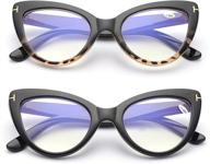 👓 cute oversized women's cat-eye blue light blocking reading glasses with large lens for computer use logo