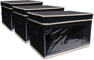 goldstandardgoldsmith 3 pack of foldable storage bins with stackable & clear window 📦 design – ideal for home organization & storage, 15 x 10 x 10 inches logo