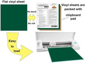 img 2 attached to 🌿 Forest Green Vinyl Sheets - 10 Pack, 12x12 Inches - Permanent Adhesive Backing for Indoor/Outdoor Marking, Lettering, Decorating, Signs, Decals - Compatible with Oracal 651 Vinyl - Ideal for Cricut, Silhouette Cameo