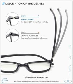 img 2 attached to Gaoye Blue Light Blocking Glasses 2-Pack: Fashion Square Eyewear for Men and Women, Anti-UV & Glare, Spring Hinge, Perfect for Computer Gaming