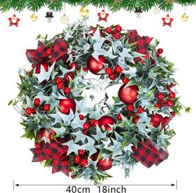 img 3 attached to 🎄 MTSCE Window Wreath Christmas Decor: Ivy Garland with Red Berries & Ribbon - Festive Front Door Indoor/Outdoor Wall Decoration - 18 in