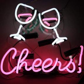 img 1 attached to 🍻 Cheers Real Glass Neon Signs: Vibrant Neon Lights for Beer Bar, Club, Bedroom, Office, Hotel, Pub, Cafe, Man Cave, Wedding, Birthday Party - Wall Art Lights - Size 12" x 11