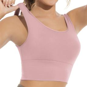 img 3 attached to 🏋️ WANOSS Comfortable Longline Wireless Sports Bras for Women - Padded Tank Top Ideal for Workout, Gym, and Yoga