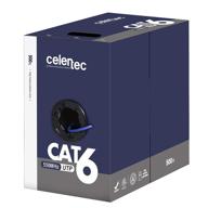 celertec cat6 ethernet cable, 500ft, 23awg solid bare copper, utp, 🔵 550mhz, etl listed & cmr riser rated, indoor, bulk ethernet cable - blue logo