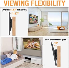 img 3 attached to 📺 Tilting TV Wall Mount: Low Profile Universal Bracket for 37-70 Inch LED LCD OLED Flat Screen TVs, Large Tilt TV Mount - Fits 16”, 18”, 24” Studs, Maximum VESA 600x400mm - Supports up to 110 lbs - ELIVED