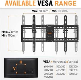 img 1 attached to 📺 Tilting TV Wall Mount: Low Profile Universal Bracket for 37-70 Inch LED LCD OLED Flat Screen TVs, Large Tilt TV Mount - Fits 16”, 18”, 24” Studs, Maximum VESA 600x400mm - Supports up to 110 lbs - ELIVED