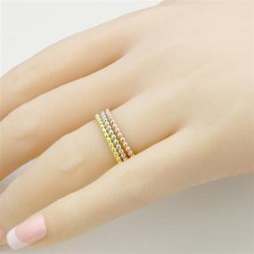 img 1 attached to 💍 Stunning 10K Gold Eternity Bead Wedding Band Ring - White/Yellow/Rose Gold