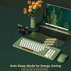 img 2 attached to 🔋 Superbcco Wireless Keyboard and Mouse Combo: USB Cordless, Numeric Keypad, Quiet Click, Slim Design for Desktop/PC/Laptop – Chocolate Green