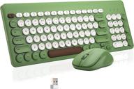 🔋 superbcco wireless keyboard and mouse combo: usb cordless, numeric keypad, quiet click, slim design for desktop/pc/laptop – chocolate green логотип