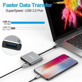 img 1 attached to 🔌 Tuwejia USB 3.1 Gen 1 Thunderbolt 3 to HDMI 4K Video Converter/USB 3.0 Hub Port PD Quick Charging Port with Large Projector Support