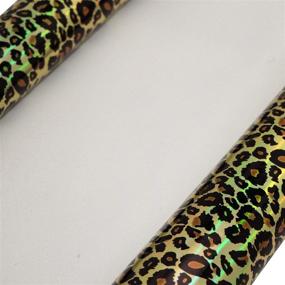 img 1 attached to David Angie Holographic Mirror Leopard Faux Leather Sheet - Large Size Synthetic Fabric Roll for Leather Earrings, Bows & Bags Making (11.8 x 55 Inch)