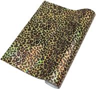 david angie holographic mirror leopard faux leather sheet - large size synthetic fabric roll for leather earrings, bows & bags making (11.8 x 55 inch) logo