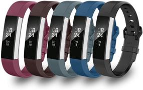 img 4 attached to Compatible Replacement Fitbit Bracelet Wristbands Wearable Technology for Accessories