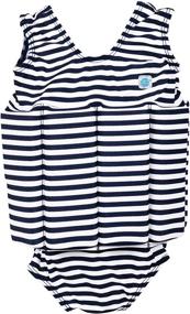 img 3 attached to Splash About Float Suit: Adjustable Buoyancy Swimwear for 1-2 Years, 🏊 Navy & White Stripe - A Secure and Fun Introduction to Water!
