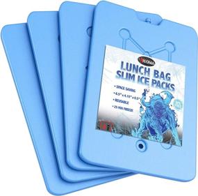 img 4 attached to 🧊 Reusable Kona Ice Packs for Lunch Bags - No Ice Needed - Long Lasting (-5C) Thin Freezer Packs - Freezes in 25 Minutes (4-Pack)