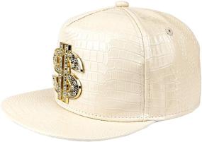 img 4 attached to Hip Hop Hat - Trendy Flat-Brim Cap for Men and Women; Adjustable Snapback Style