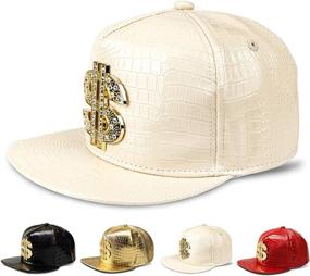 img 1 attached to Hip Hop Hat - Trendy Flat-Brim Cap for Men and Women; Adjustable Snapback Style