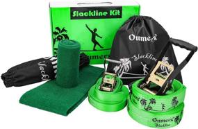 img 3 attached to 🧗 Oumers Complete Beginner Slackline Kit - 50ft Main Balance Line, Training Line, Tree Protector, Ratchet Cover, Carry Bag - Ideal Slacklines Gift Set for Kids & Adults - Easy Setup, Balance Strap