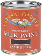 1 quart of general finishes lamp black water-based milk paint logo