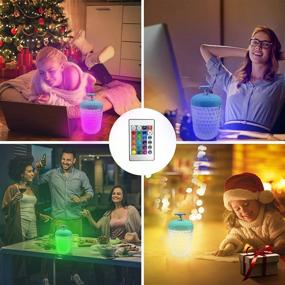 img 1 attached to 🌼 HONGMAO Portable Crystal Table Lamp with Touch Sensor, Rechargeable Night Light and Color Changing Bedside Lamp for Kids Bedroom, Living Room, Office - RGB, USB Charging, Acorn Flower Light