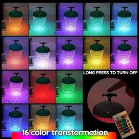 img 3 attached to 🌼 HONGMAO Portable Crystal Table Lamp with Touch Sensor, Rechargeable Night Light and Color Changing Bedside Lamp for Kids Bedroom, Living Room, Office - RGB, USB Charging, Acorn Flower Light