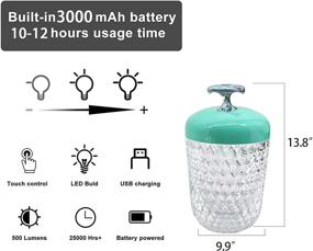 img 2 attached to 🌼 HONGMAO Portable Crystal Table Lamp with Touch Sensor, Rechargeable Night Light and Color Changing Bedside Lamp for Kids Bedroom, Living Room, Office - RGB, USB Charging, Acorn Flower Light