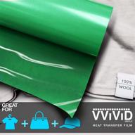 🔥 high-quality vvivid green iron-on heat transfer vinyl film: 12" x 15ft roll logo