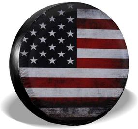 img 4 attached to 🏕️ Waldeal American Flag Happy Camper Spare Tire Covers