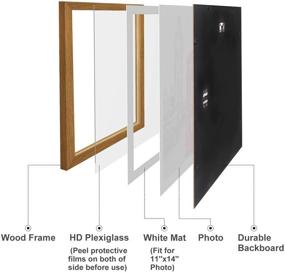 img 2 attached to 🖼️ Premium 12x16 Picture Frames for 11x14 Photos with Mat or 12 x 16 Prints, Solid Wood Frames for Vertical or Horizontal Wall Mounting