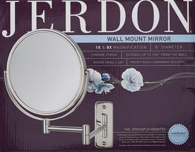 img 1 attached to 💄 Jerdon JP7808C 8-Inch Chrome Wall Mount Makeup Mirror - 8x Magnification & Sleek Design
