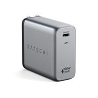 💡 satechi 100w usb-c pd wall charger: high-powered gan tech for macbook pro/air, ipad pro m1/air (us) logo