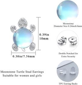 img 3 attached to Hypoallergenic 925 Sterling Silver Animal Stud Earrings - Waysles Moonstone Jewelry for Women & Teens - Dolphins, Unicorn, Flower, Dinosaur, Hedgehog, Turtle Earrings