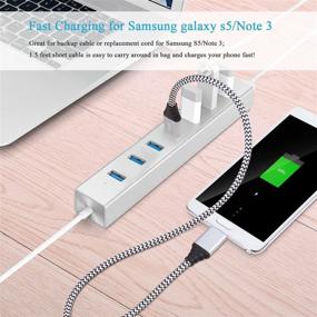 img 2 attached to 💪 Набор кабелей Besgoods 2-Pack 1.5ft USB 3.0 с косой оплеткой для Galaxy S5 и Note 3.