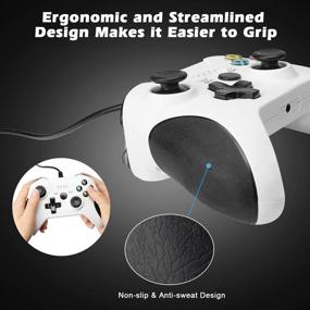 img 1 attached to FUXINYA Wired Controller for Xbox One/One S/One X/One Elite/Windows 10, PC Gamepad Controller with Headphone Jack - Upgraded Version (2020) - White (Wired)